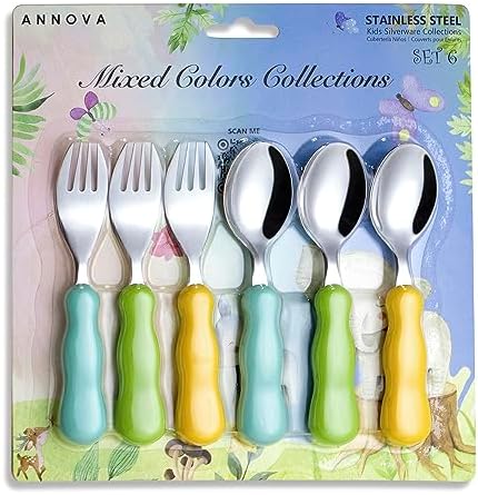 Annova Kids Silverware 6 Piece Set BPA Free