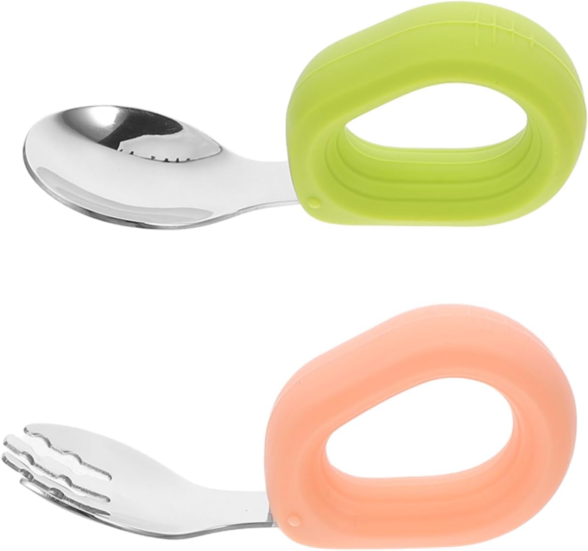 KOMBIUDA Stainless Steel Silicone Fork Spoon Set 1