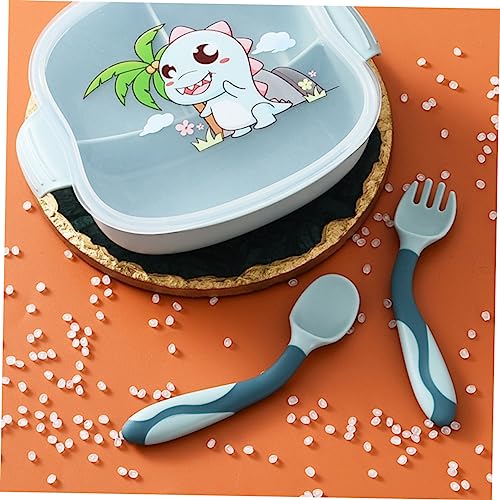HAPINARY 2 Sets Flexible Spoon and Fork for Baby Feeding 1
