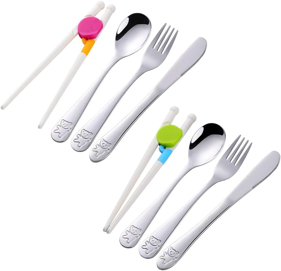 Poylim Kids Flatware Set of 2 Stainless Steel Cutlery for Toddlers