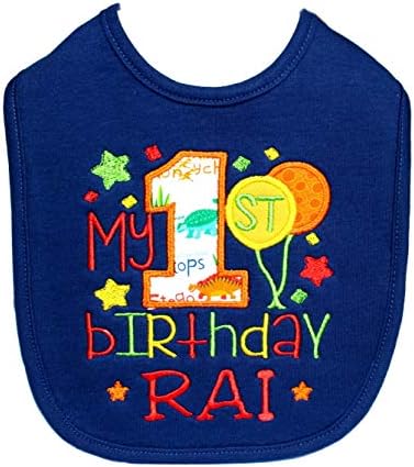First Birthday Boy Bib with Baby Name Personalized 1