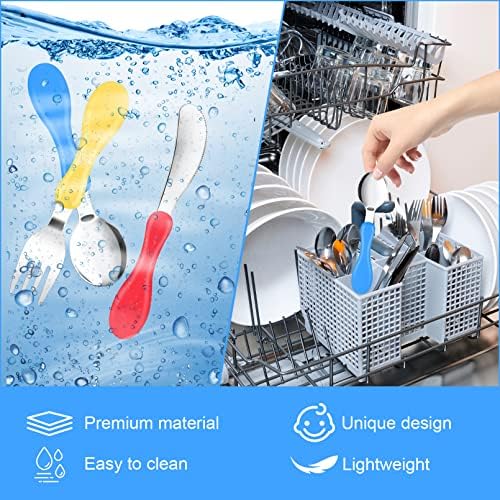 RAIHOMKIT Toddler Silverware Set 6 Pcs Metal Forks and Spoons Knife