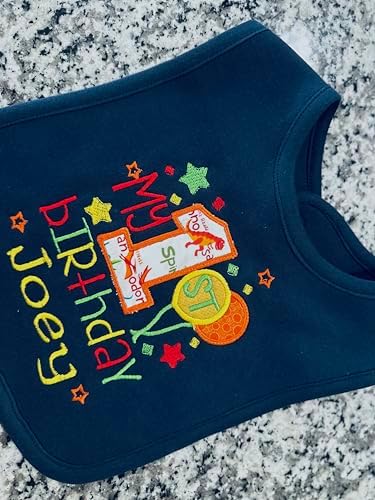 First Birthday Boy Bib with Baby Name Personalized 1