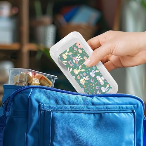Flowers Bunnies Birds Print Stainless Steel Cutlery Set with Travel Case