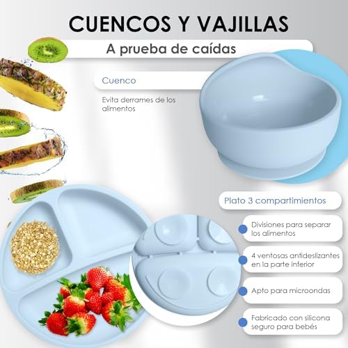 Bluet B Silicone Baby Feeding Set - 11pcs Blue