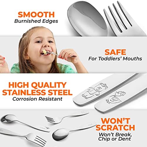 Zulay Kitchen Toddler Silverware Set 8 Pieces