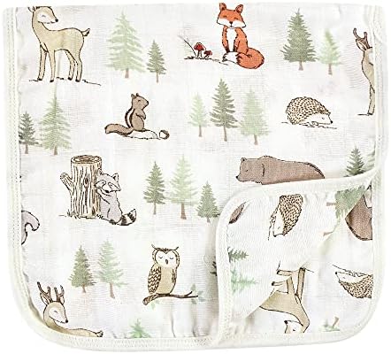 Hudson Baby Forest Animals Muslin Burp Cloth 7pk