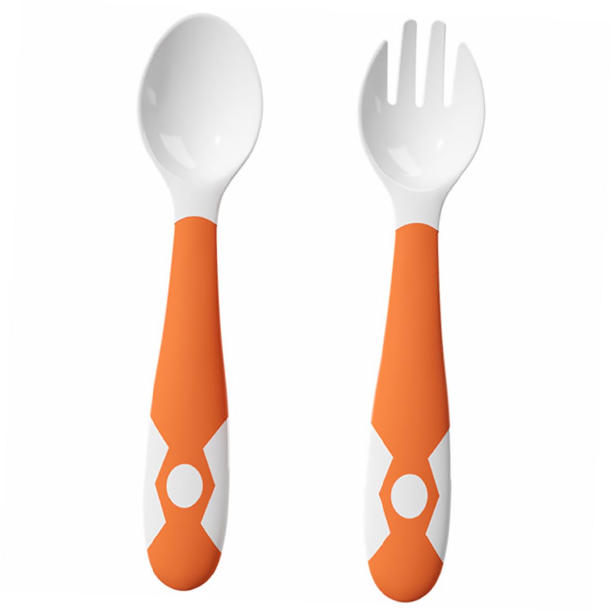 Hohopeti 1 Set Soft Orange Spoon Fork Cutlery for Babies