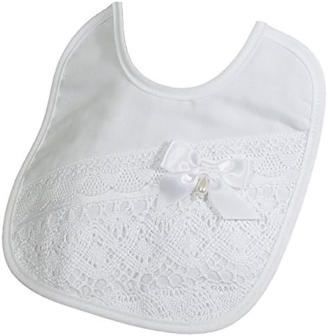 Little Things Mean A Lot Girls Cotton Bib with Cluny Trim