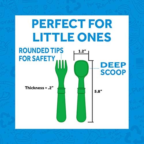 Re-Play Toddler Forks and Spoons Set of 8 with Case