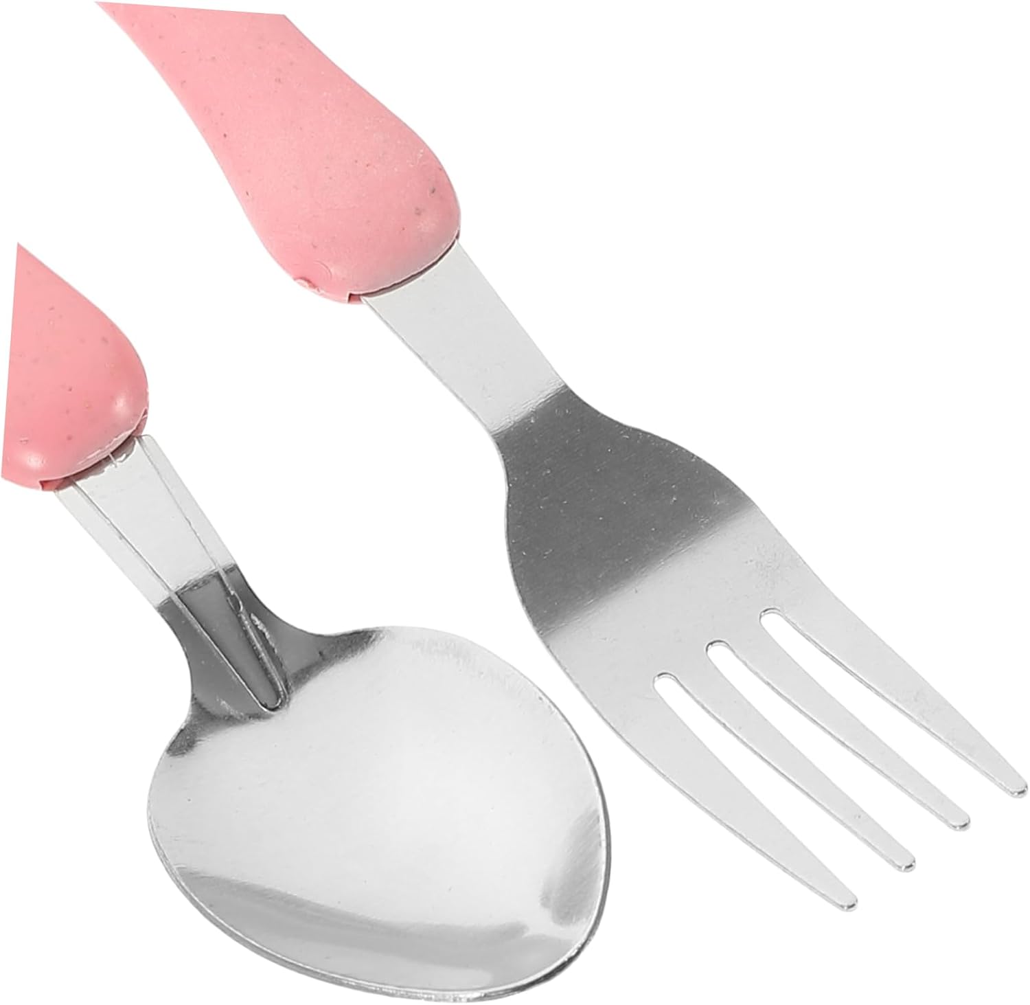 4pcs Cartoon Forks Spoons with Silicone Handles