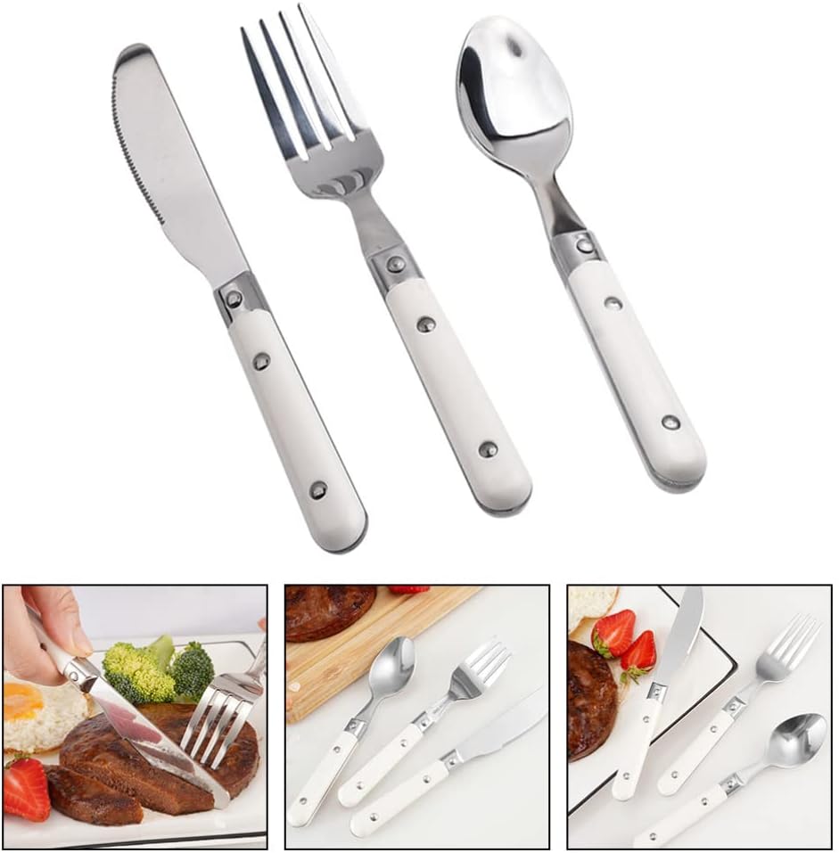 Angoily 1 Set Stainless Steel Cutlery for Self Feeding