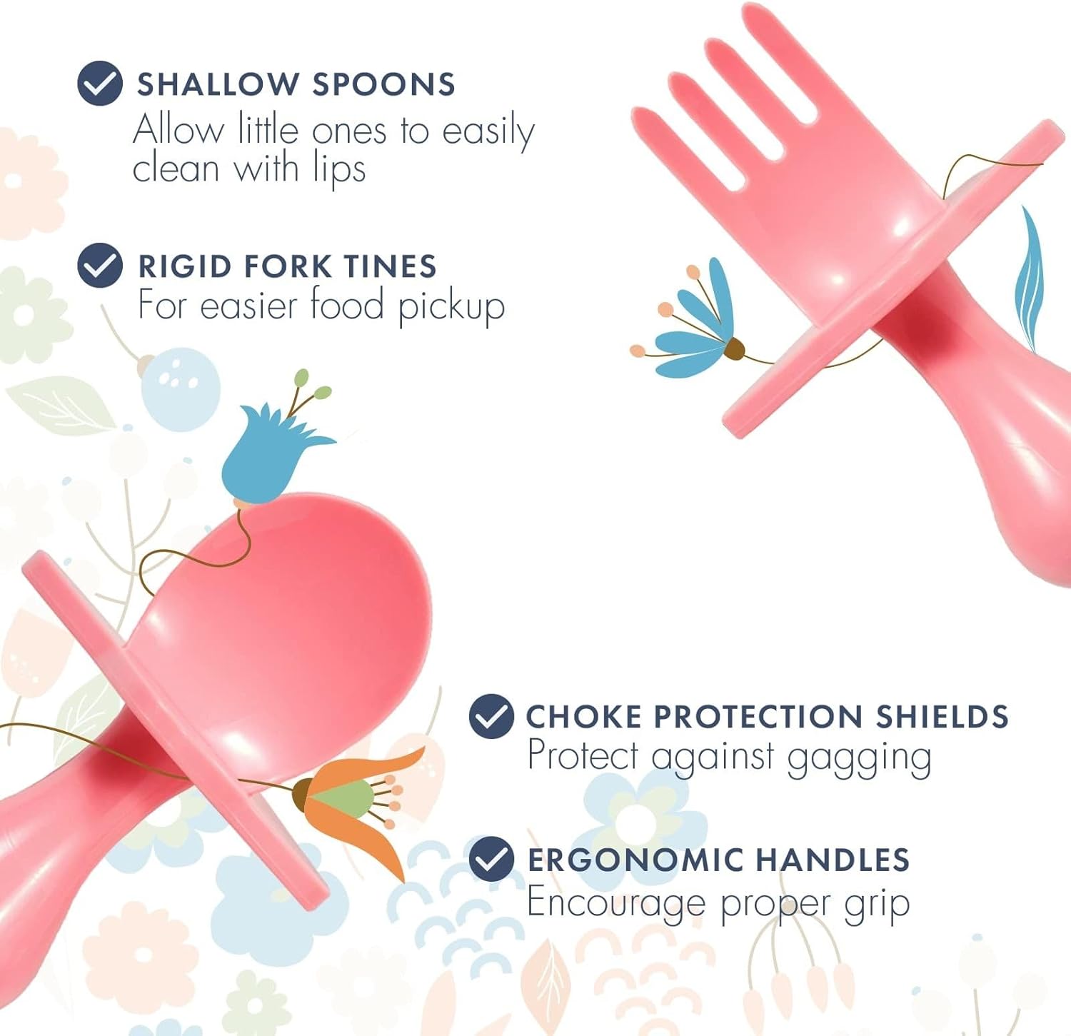 Nooli Baby Fork Toddler Utensils Set - Pink