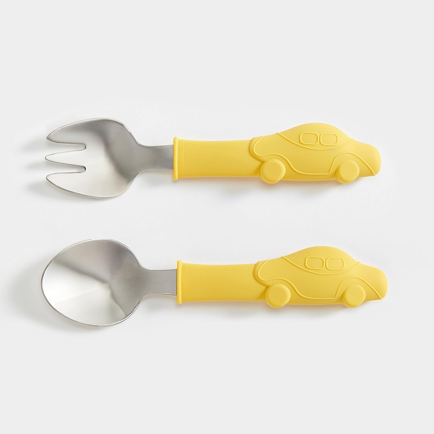 Kids Utensils with Car Design Fork and Spoon Set 1
