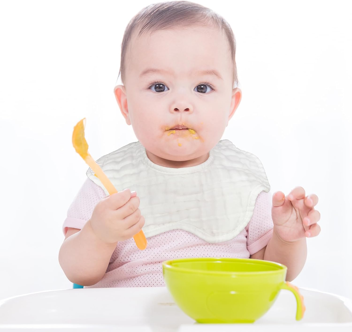 EllieHouse 8 Pack Muslin Baby Bibs for Toddlers 1
