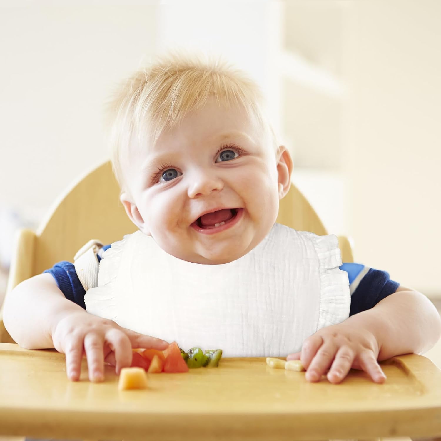 MUSBUY 12-Pack Muslin Baby Bibs for Teething and Drooling