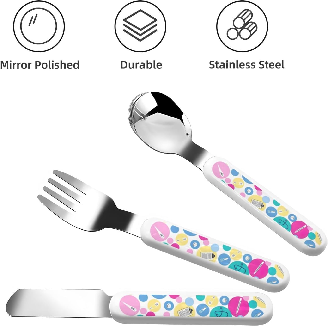 Cute Nurse Print Utensils Set with Travel Case