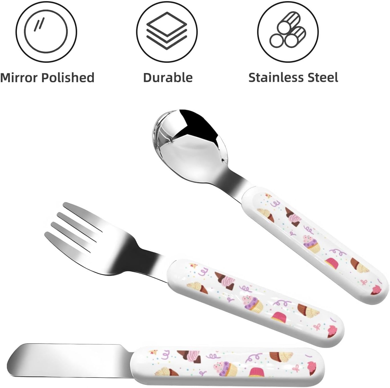 Delicious Cupcakes Print Flatware Set with Travel Case