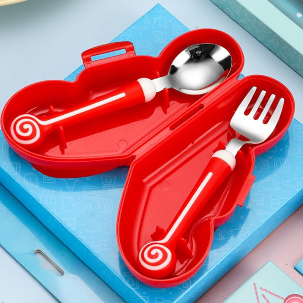 Hemoton Baby Fork Spoon Set with Travel Case 1