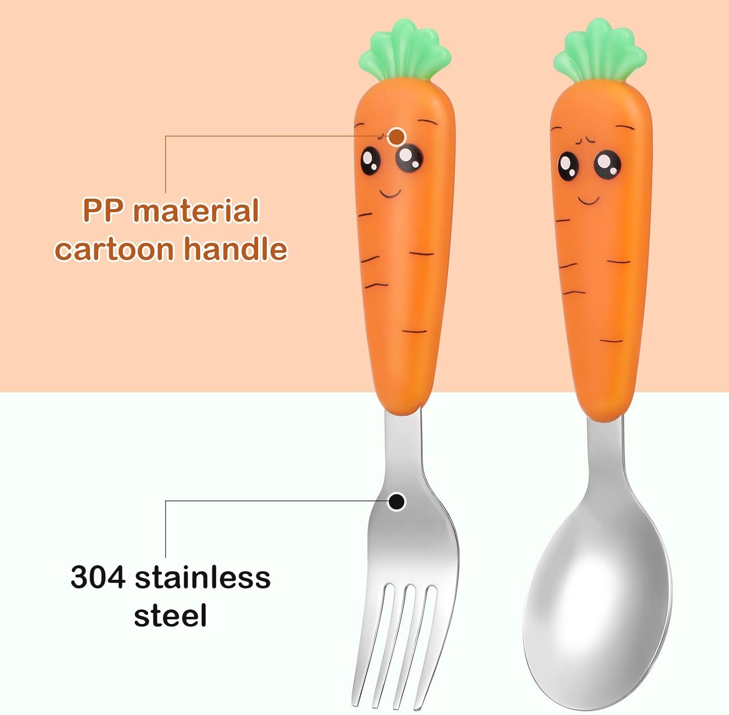 Hohopeti Toddler Flatware Set Steel Utensils