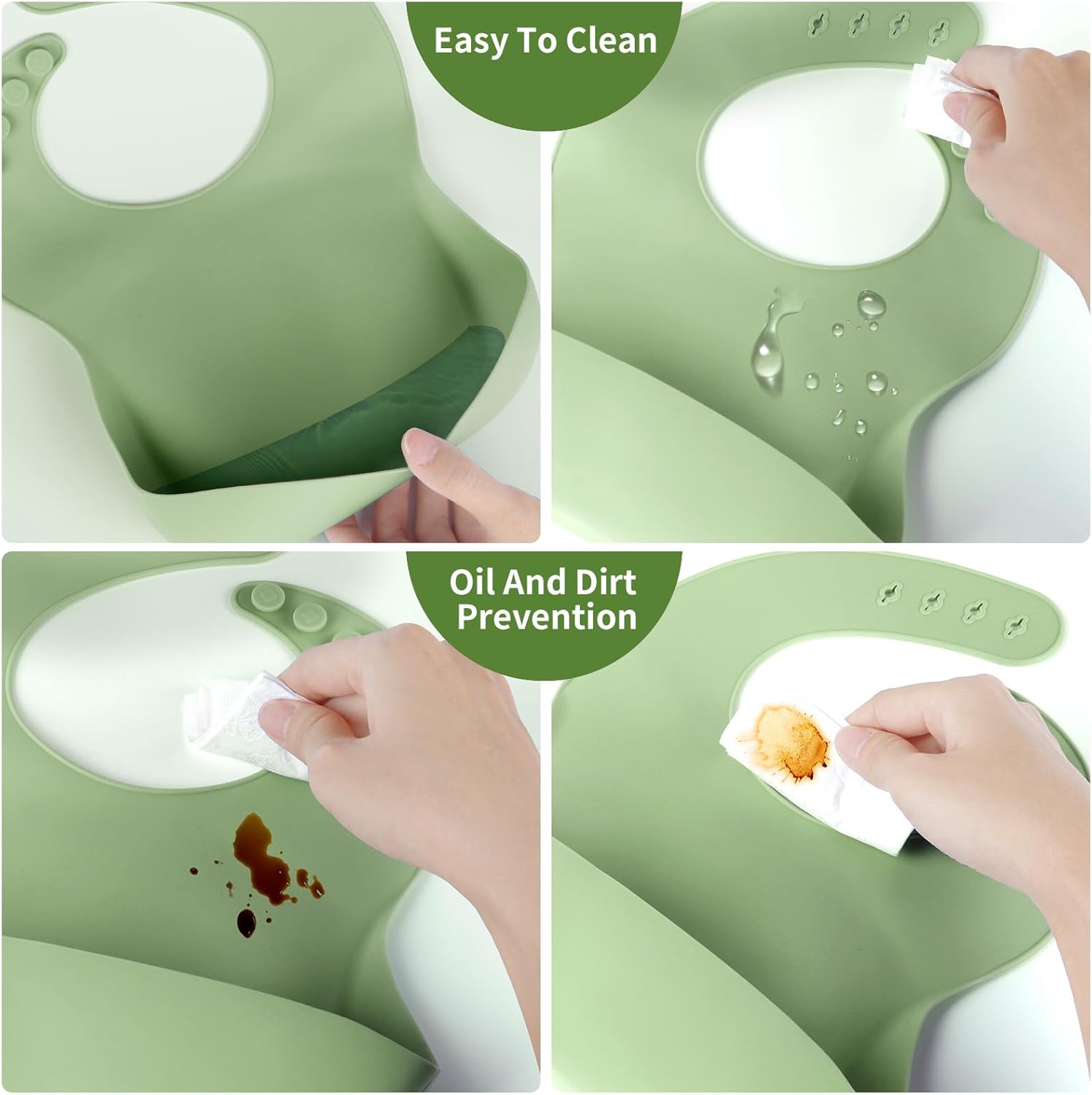 Adorylla Silicone Baby Feeding Set 8PCS Green