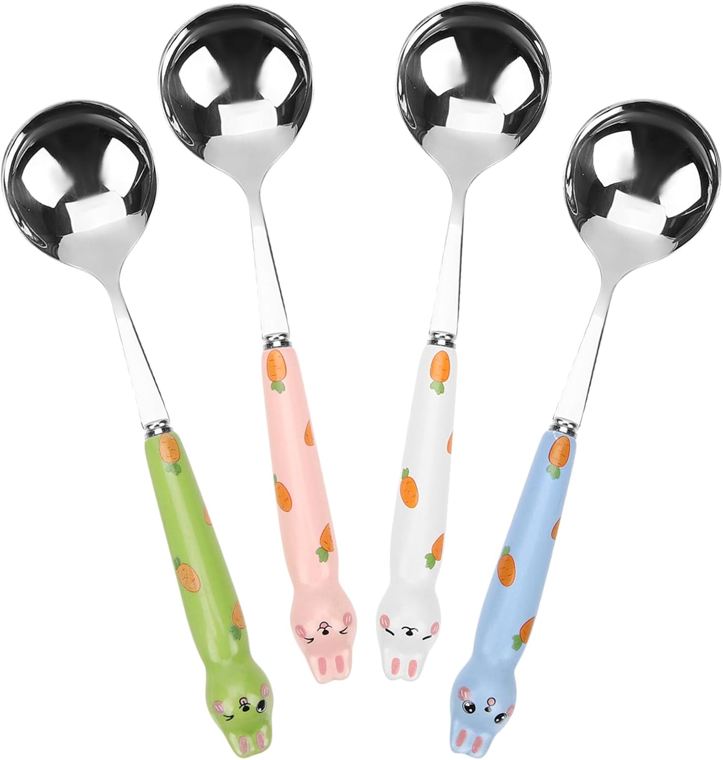 Abaodam 4Pcs Cartoon Bunny Dessert Spoon Set