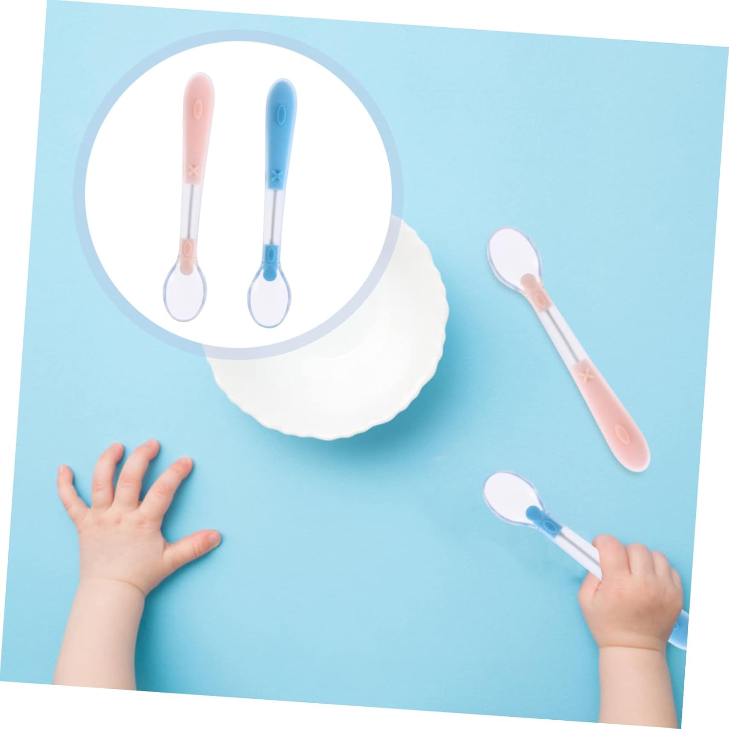 MERRYHAPY 2PCS Soft Spoons for Baby Weaning 1