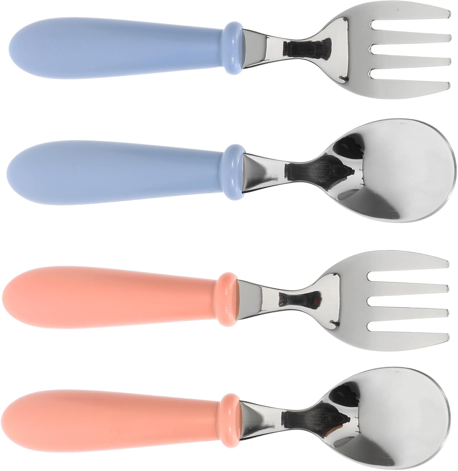 ORFOFE 4Pcs 304 Stainless Steel Baby Flatware Set