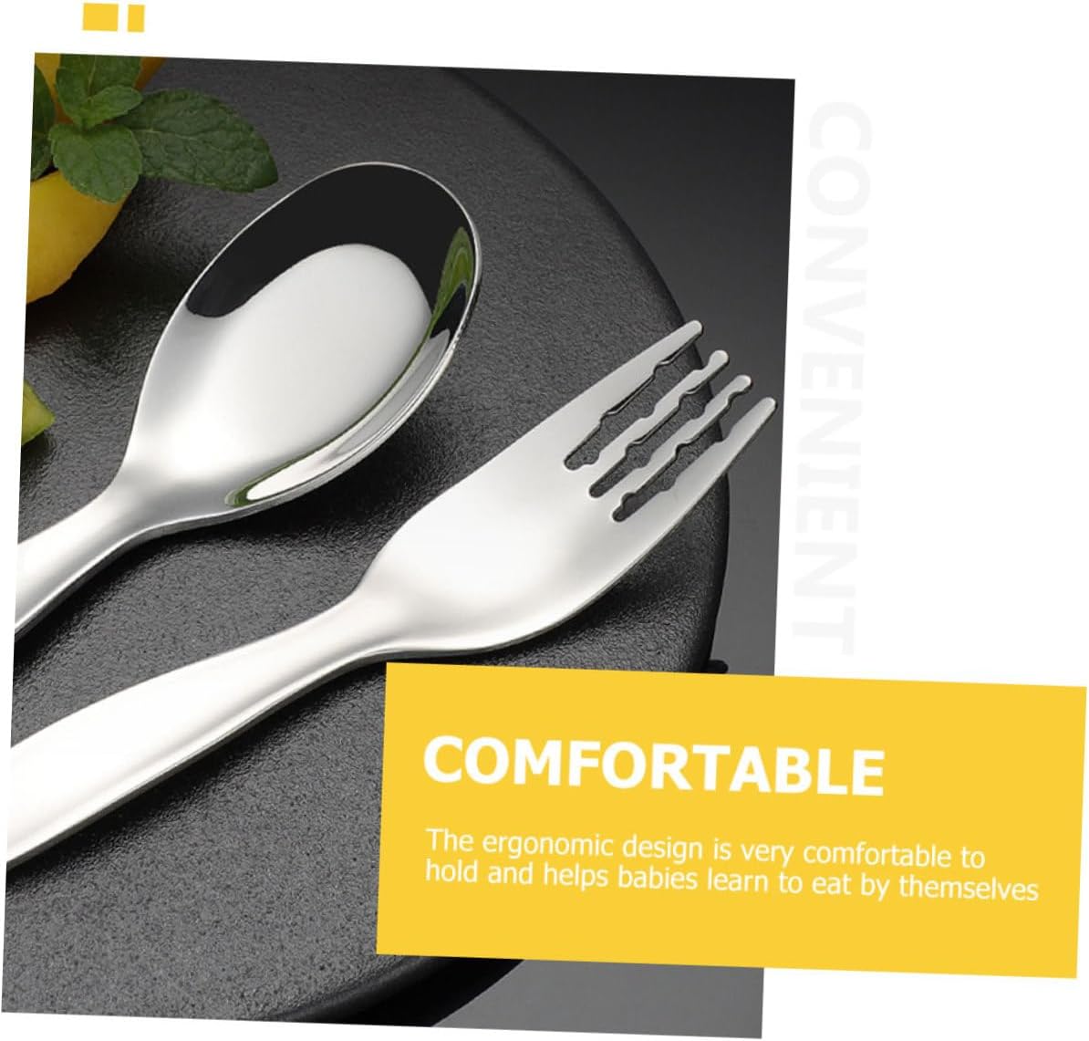 GARVALON 316 Stainless Steel Fork Spoon Set 2PCS