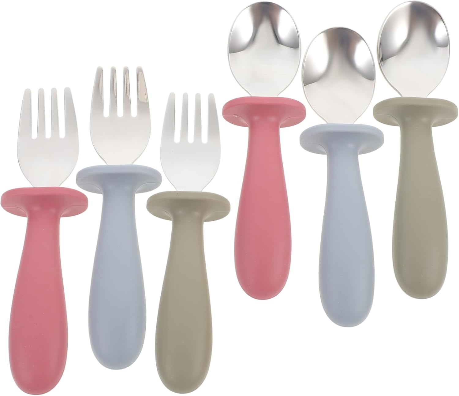 DECHOUS 6Pcs Tableware Set - 304 Stainless Steel Forks and Spoons with Handles