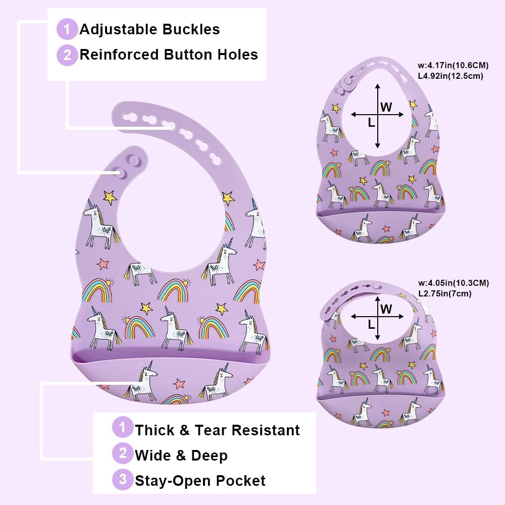 BY FOREV Silicone Baby Feeding Set with Sippy Cup and Bib