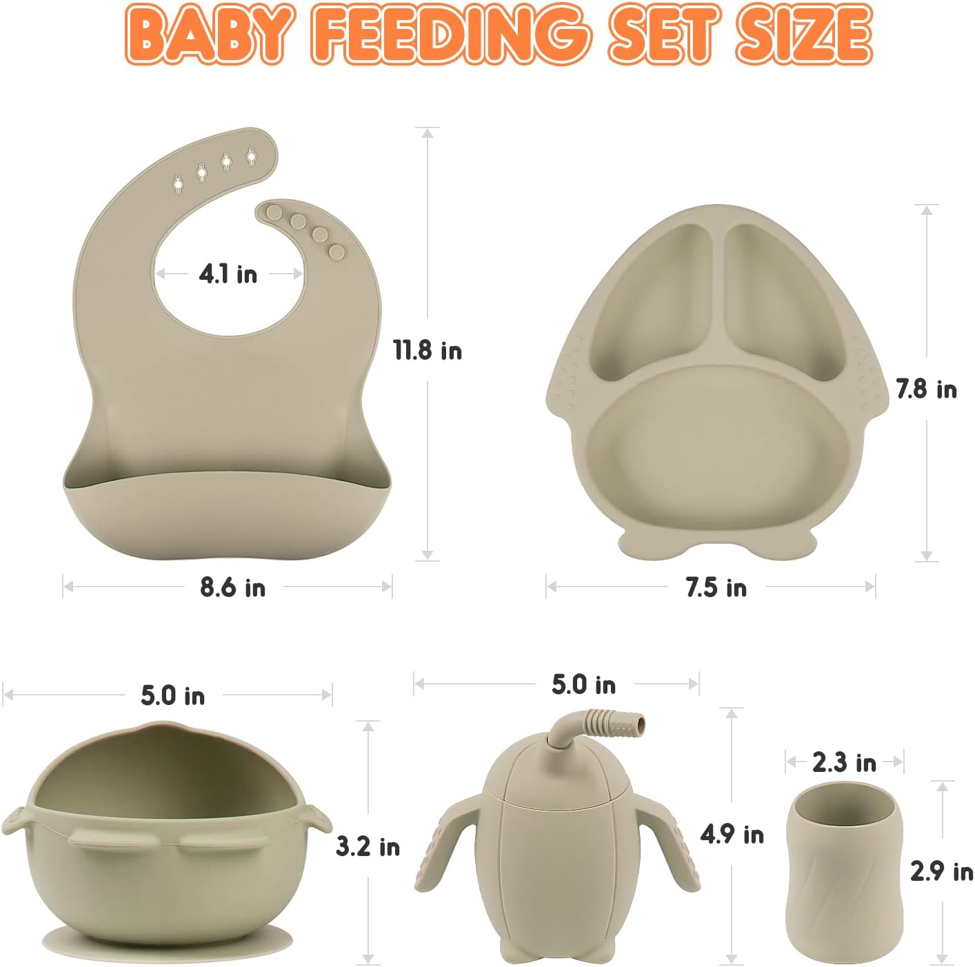 OEC-T5 Baby Led Weaning Set 10 Pcs Silicone Feeding Essentials