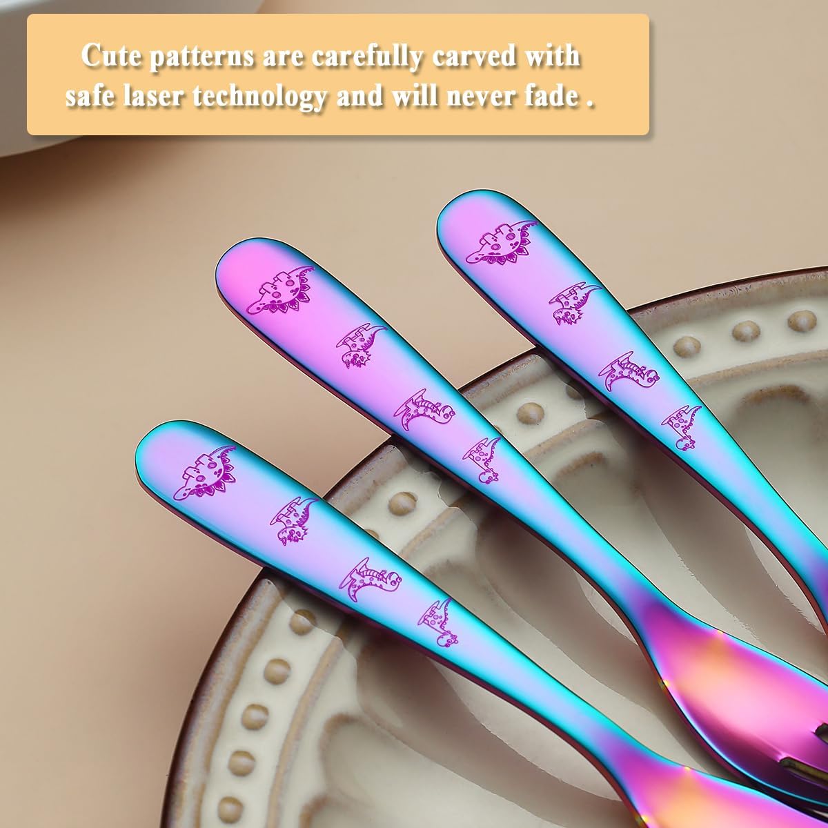 Evanda Rainbow Toddler Cutlery Set 6 Pieces