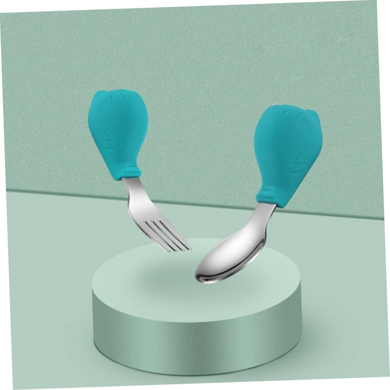 Luxshiny 2PCS Bird Themed Flatware Set for Baby Training
