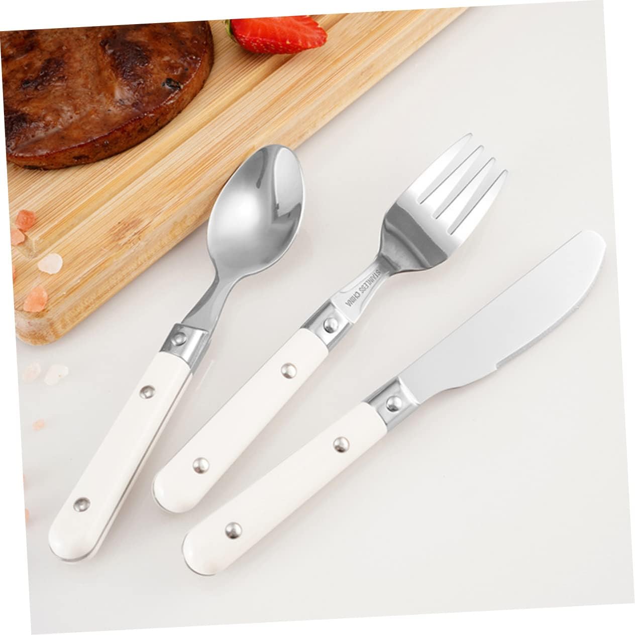 SHOWERORO 2Pcs Stainless Steel Fork and Spoon Set