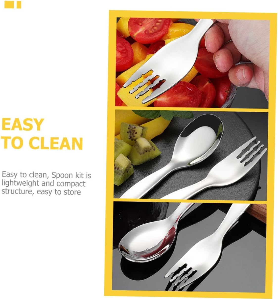 2PCS Stainless Steel Training Fork and Spoon Set for Babies