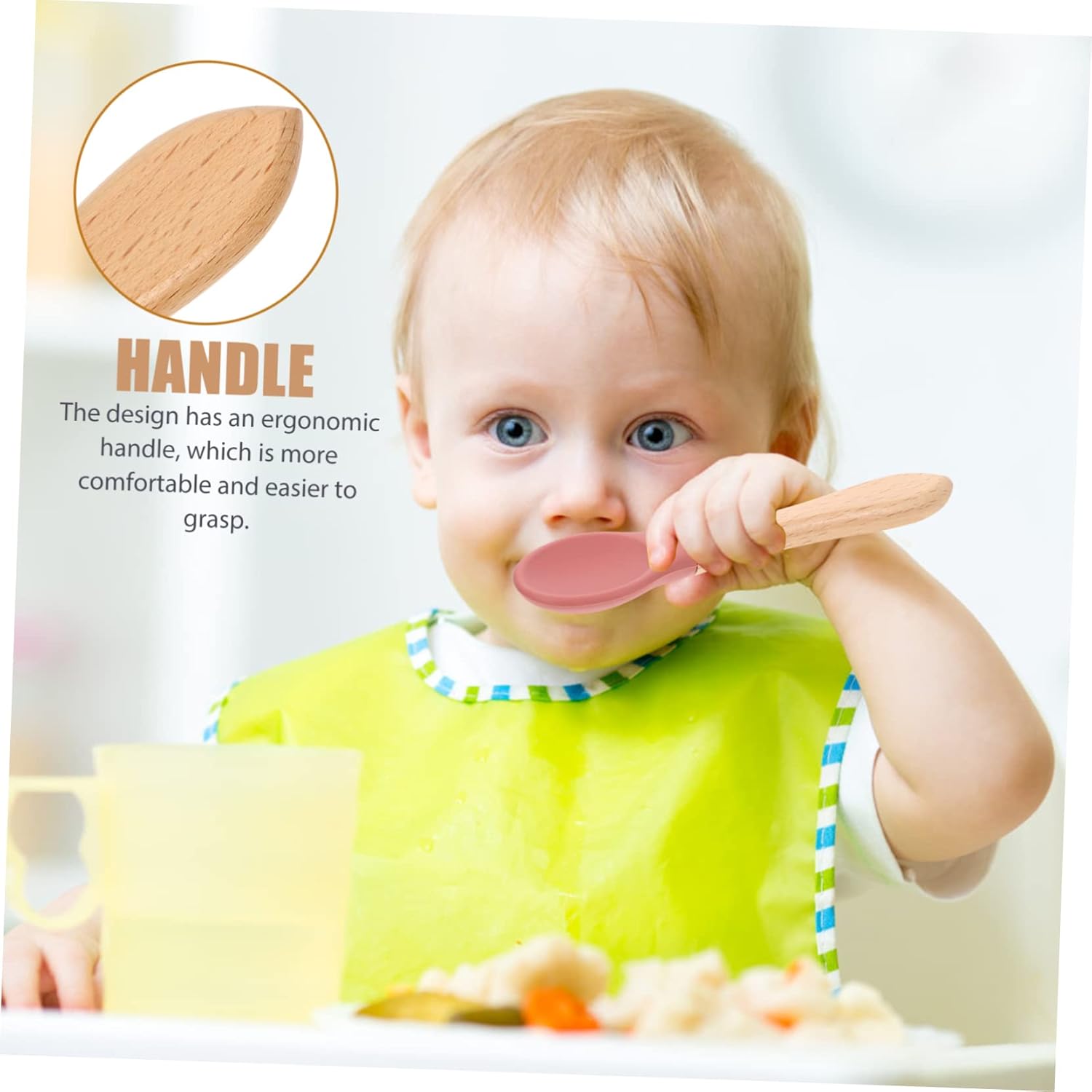 Hohopeti Baby Fork and Spoon Set with Handle