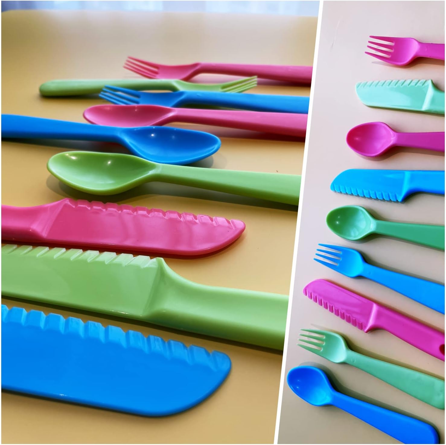 Jawbush Kids Cutlery Set 9 Pcs Plastic Flatware