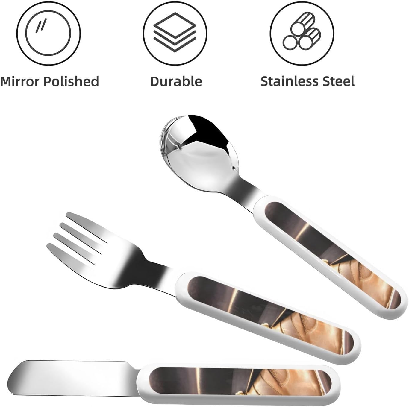 Cowboy Hat and Boots Print Cutlery Set with Travel Case