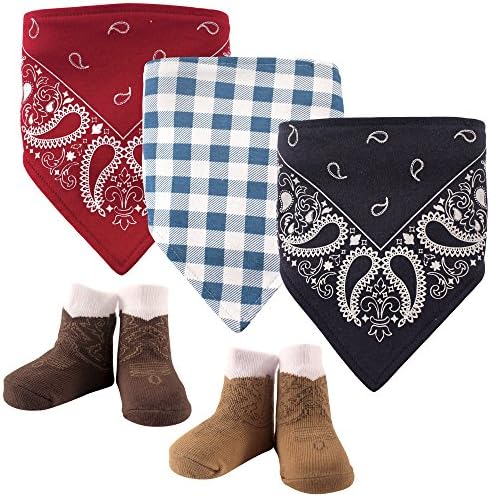 Hudson Baby Unisex 100 Cotton Bib and Sock Set