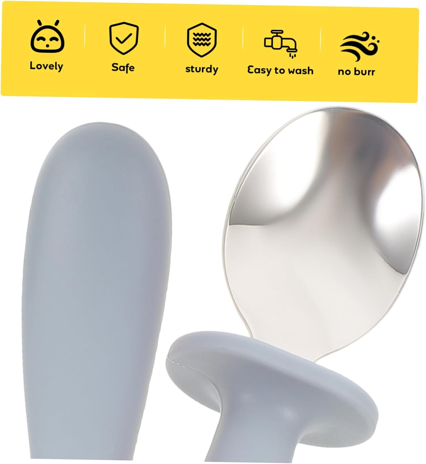 BIUDECO 6Pcs Reusable Spoon Fork Set for Baby Self Feeding