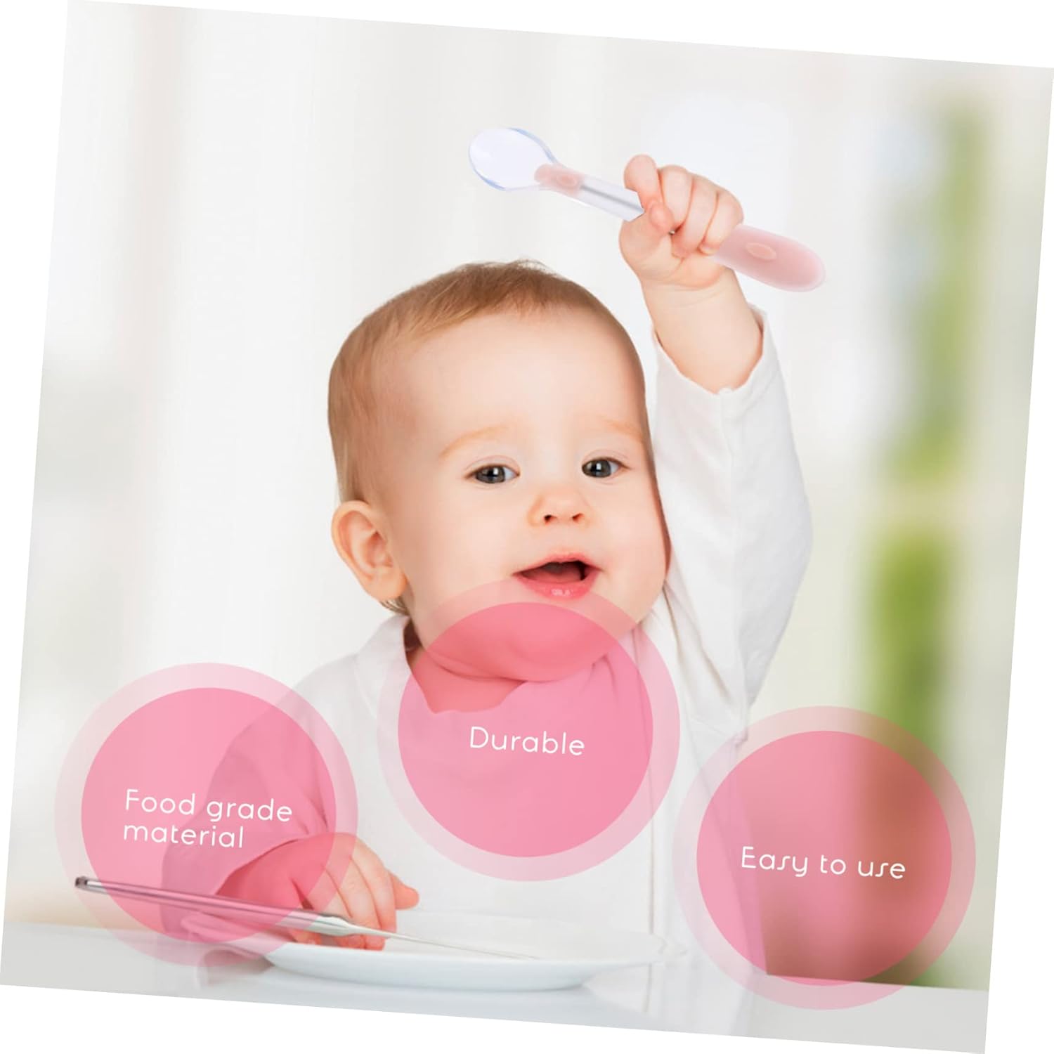 MERRYHAPY 2PCS Soft Spoons for Baby Weaning 1