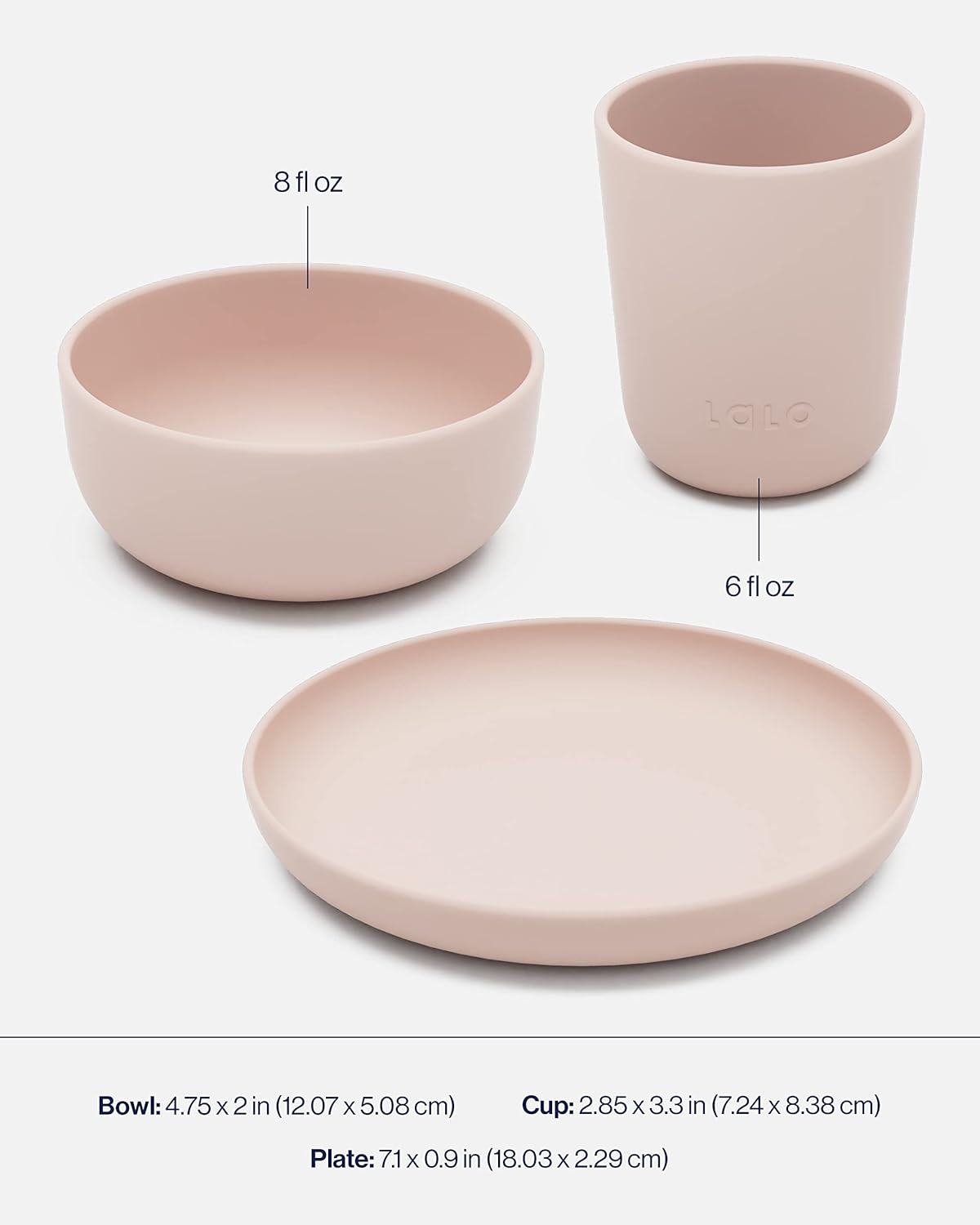 Lalo Big Bites Kids Dinnerware Set - 5 Pieces Dishwasher Safe BPA Free Grapefruit