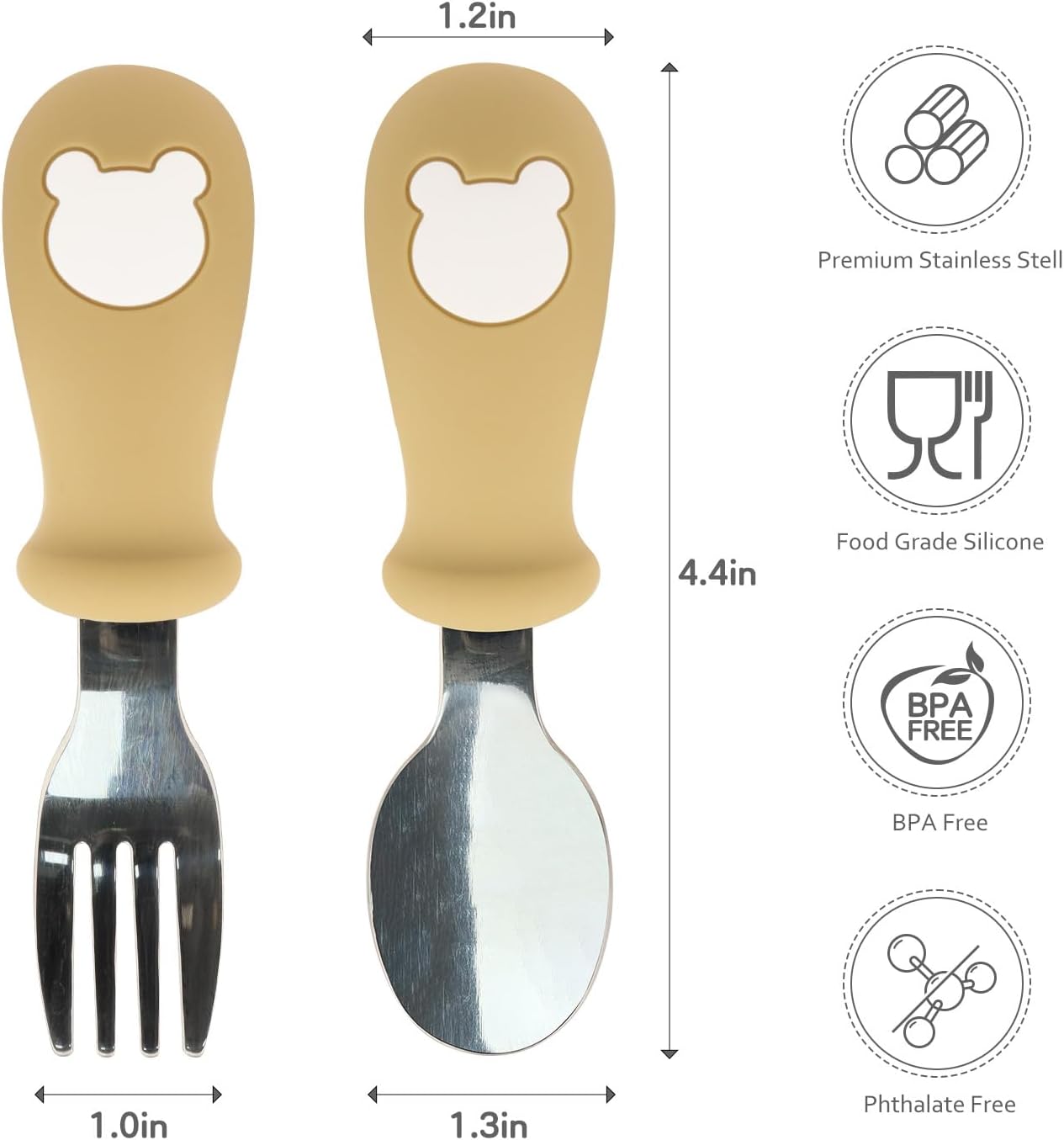 6Pc Toddler Utensil Set - Safe Self-Feeding Flatware