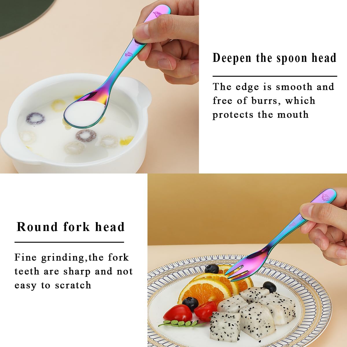 Evanda Rainbow Toddler Cutlery Set 6 Pieces
