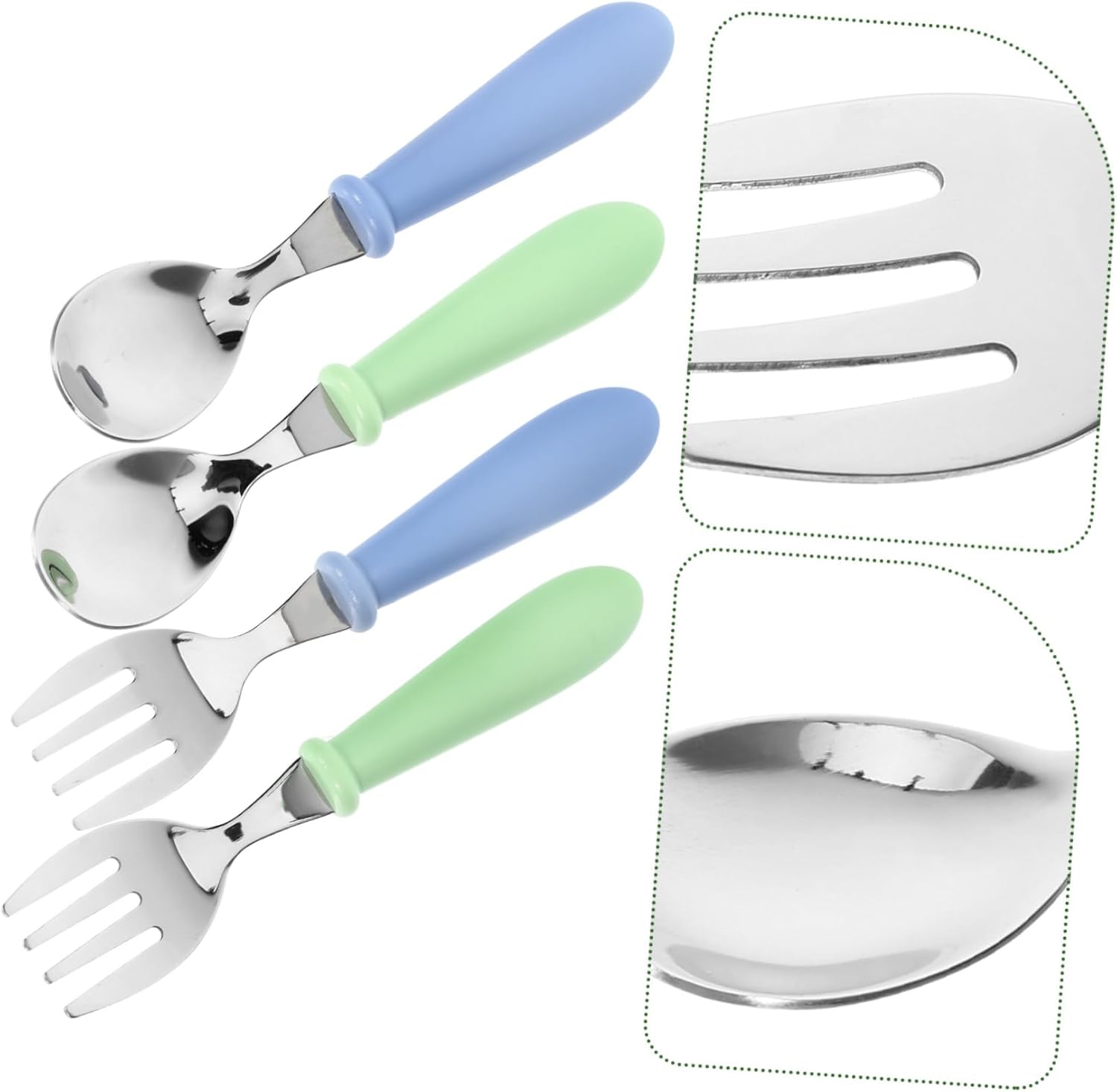 SHOWERORO 4Pcs Durable Feeding Utensils Set