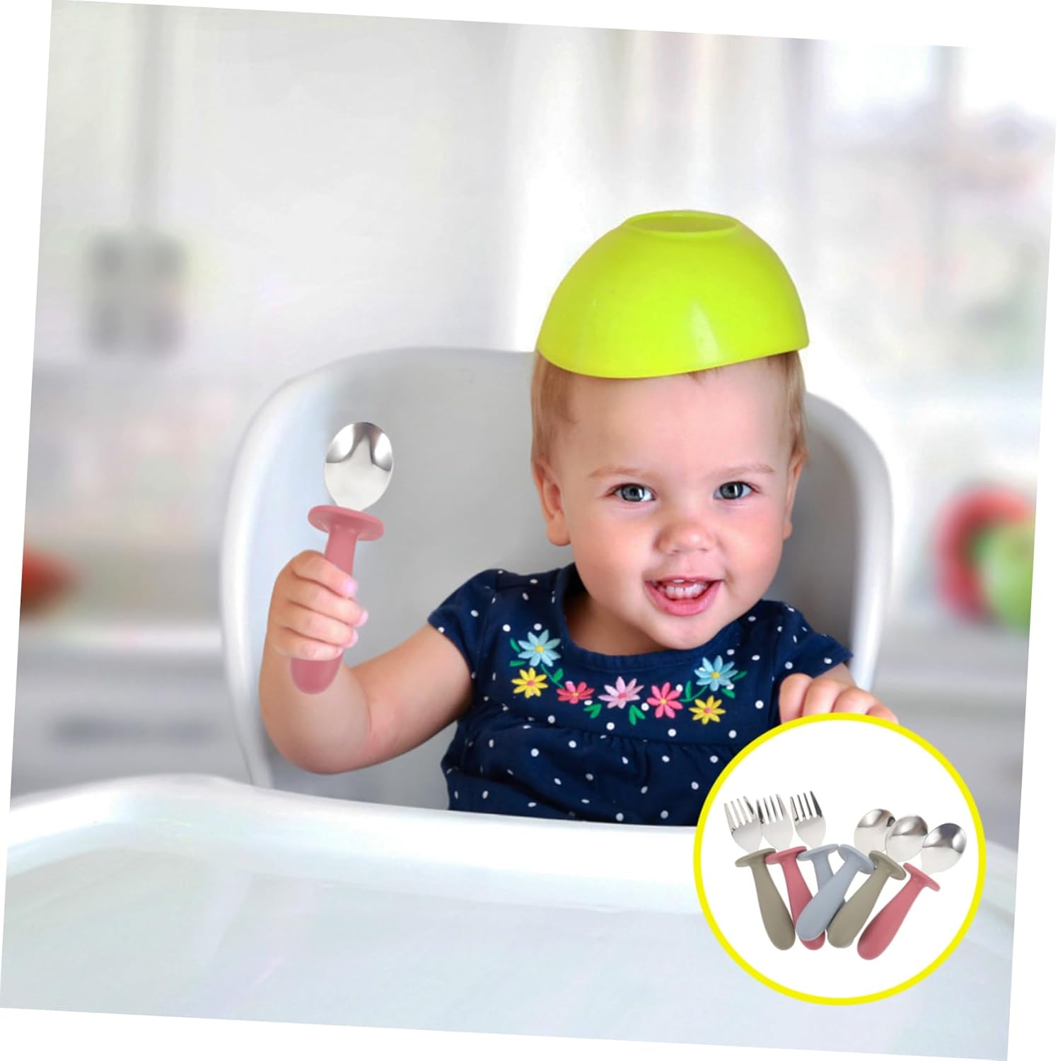 VINTORKY 6Pcs Reusable Cutlery Set for Baby Feeding