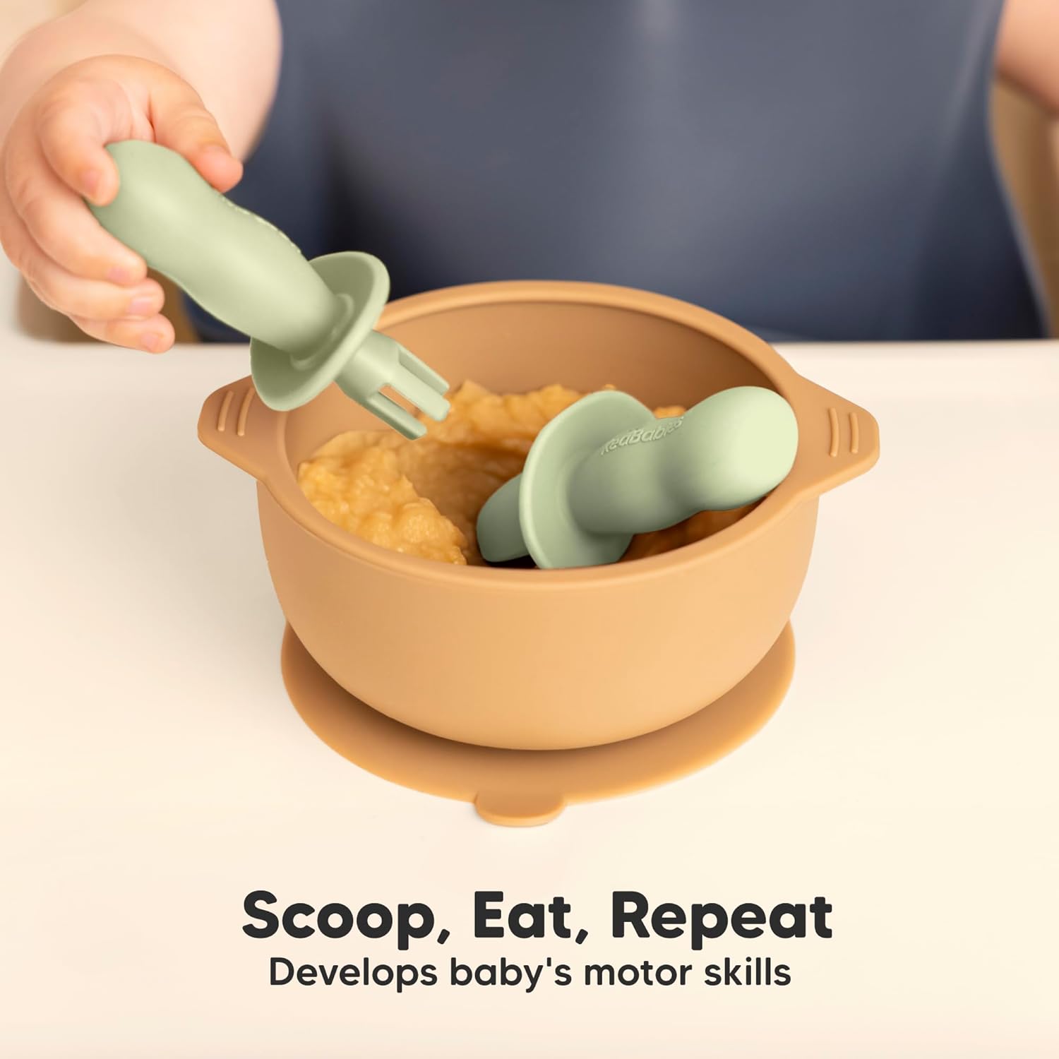 KeaBabies 4-Pack Silicone Baby Spoons and Forks Set