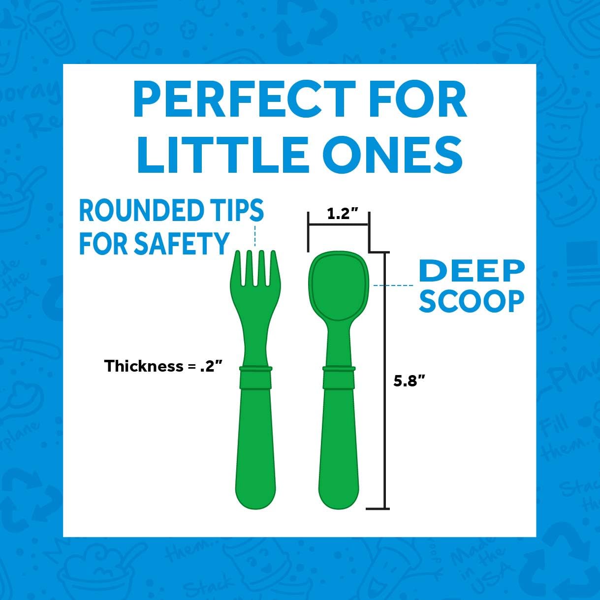 Re-Play Toddler Forks and Spoons Set of 8 with Case