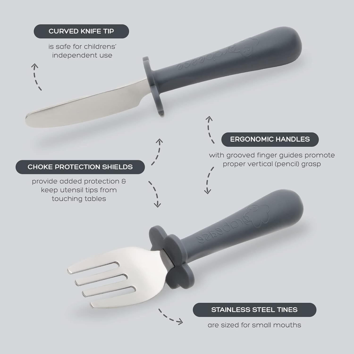 Grabease Toddler Silverware Set for Independent Eating